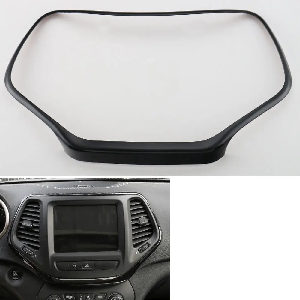 

Car Console GPS Navigation Frame Cover Trim Plate ABS Sticker Fit For Cherokee 2014 2015 2016 Car Interior Accessories Styling