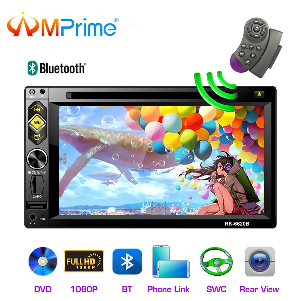 AMPrime 2 din автомагнитола 7 &quotBluetooth стерео 2din DVD CD мультимедийный плеер сенсорный