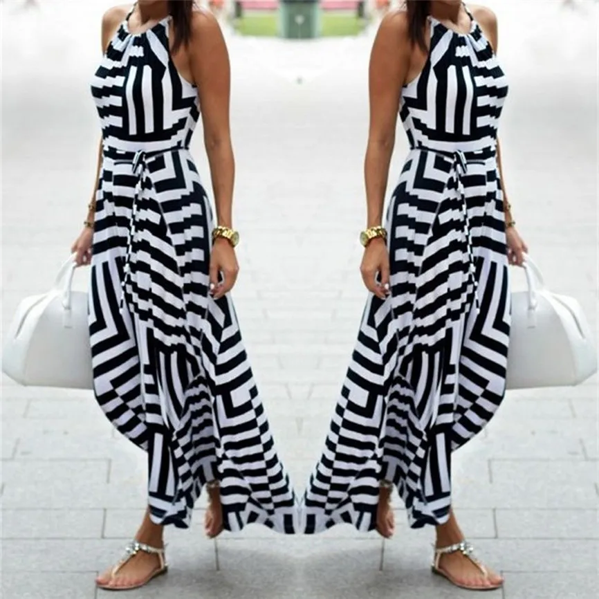 Женское летнее платье новинка 2019 модное сексуальное в стиле бохо длинное