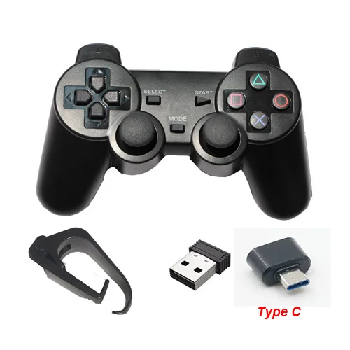 Тёмно-синий 2,4G беспроводной геймпад для PS3/PC/Android/tv Box игровой контроллер игровой джостик для телефона контроллер с Micro USB или type C - Цвет: Тёмно-синий