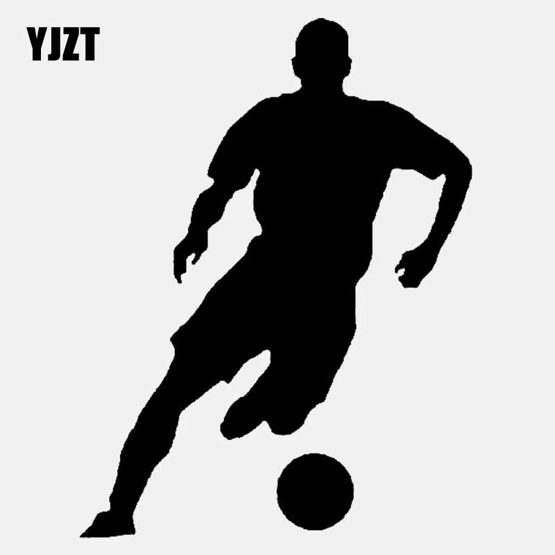 YJZT 10 1 см * 13 3 мультфильм трафарет силуэт футболистов автомобиля