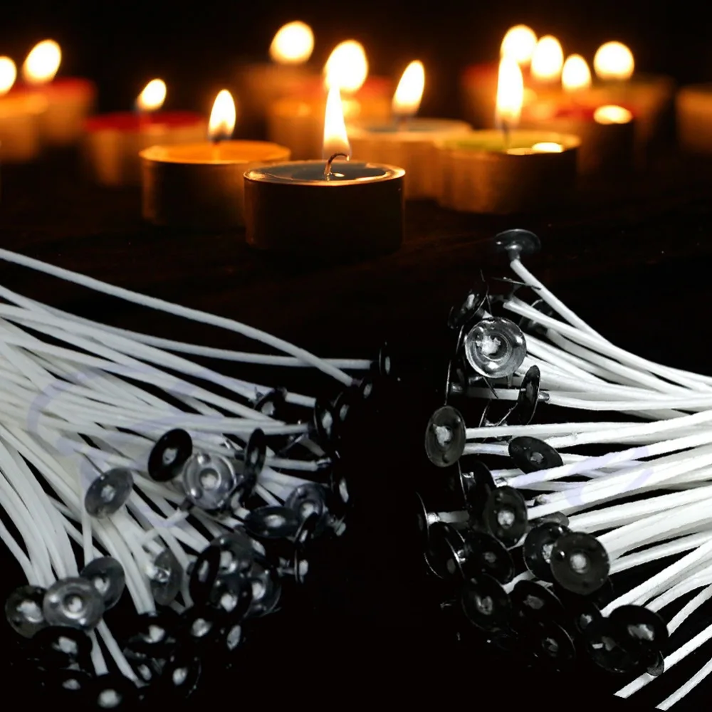 100 шт. высококачественные свечи фитили предварительно Вощеные с экологически