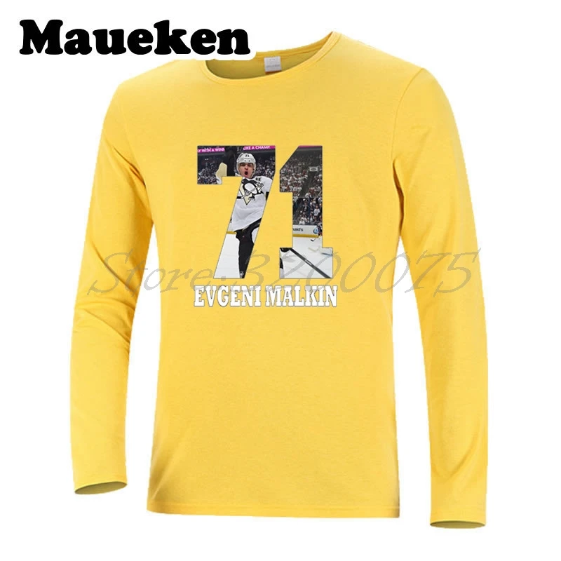 Мужская футболка с длинным рукавом Evgeni Malkin 71 Россия hockeying Star одежда мужская на