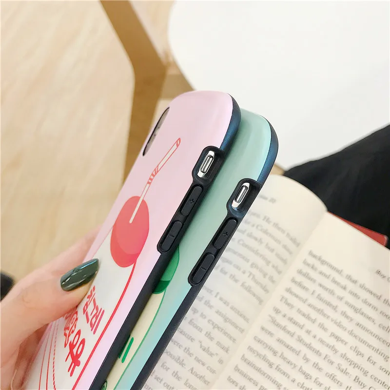 Kuutti Squishy Cute Korean Strawberry Bottle Printing Curve Phone Cases for iPhone 6 6s 7 8 Plus X XR XS Max Cover iphone xr |