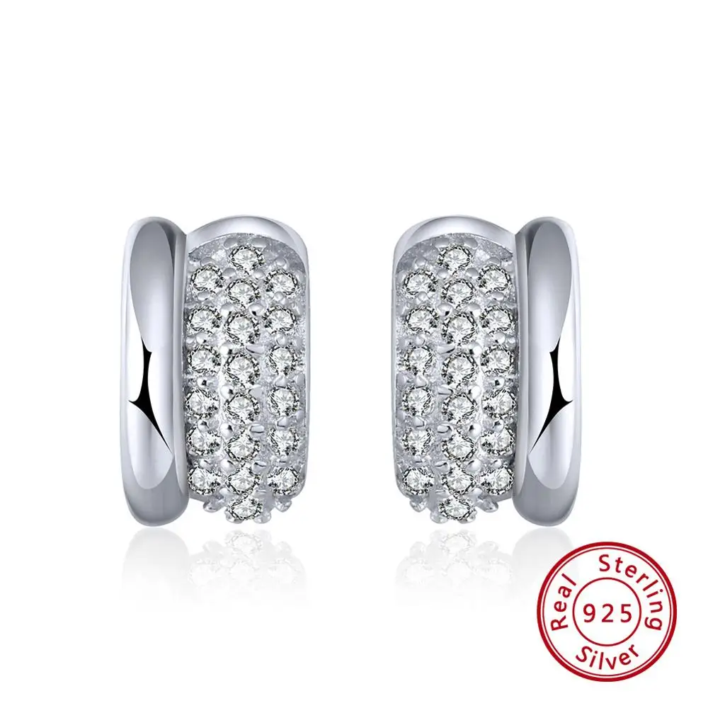 OSE104 ORSA JEWELS серебряные серьги-кольца для женщин AAA кубический циркон круглые серьги Стерлинговое Серебро 925 ювелирные изделия Aretes OSE103-1 - Цвет камня: OSE104