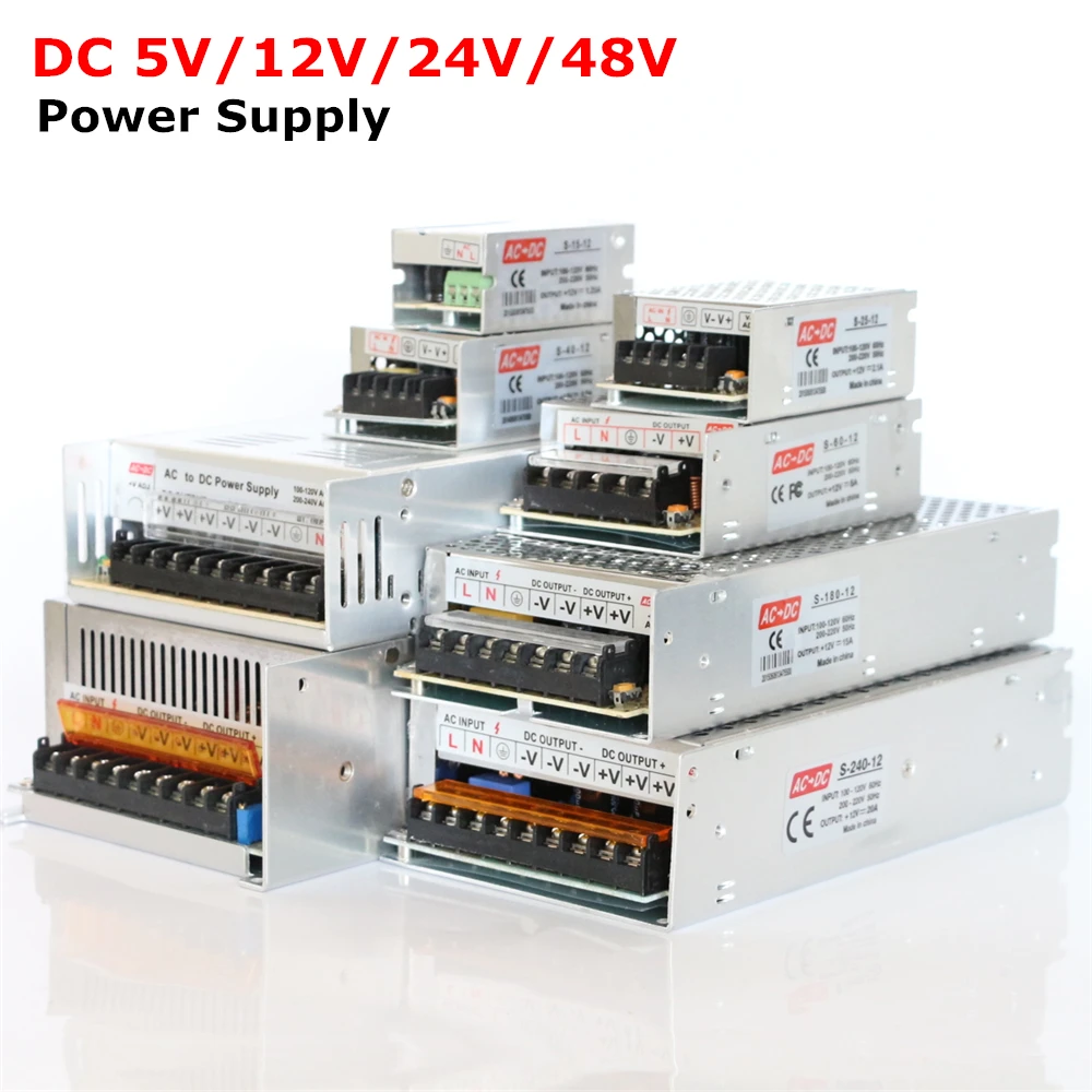 AC85 265V 110V 220V to DC5V 12V 24V 48V 1A 2A 3A 4A 5A 6A 8A 10A 15A 20A 30A 40A блок питания светодиодной ленты DC