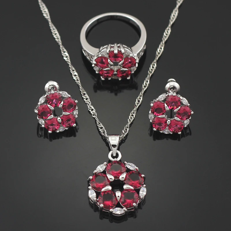 Haimi Бесплатная подарочная коробка стильный гранат женский ювелирный набор