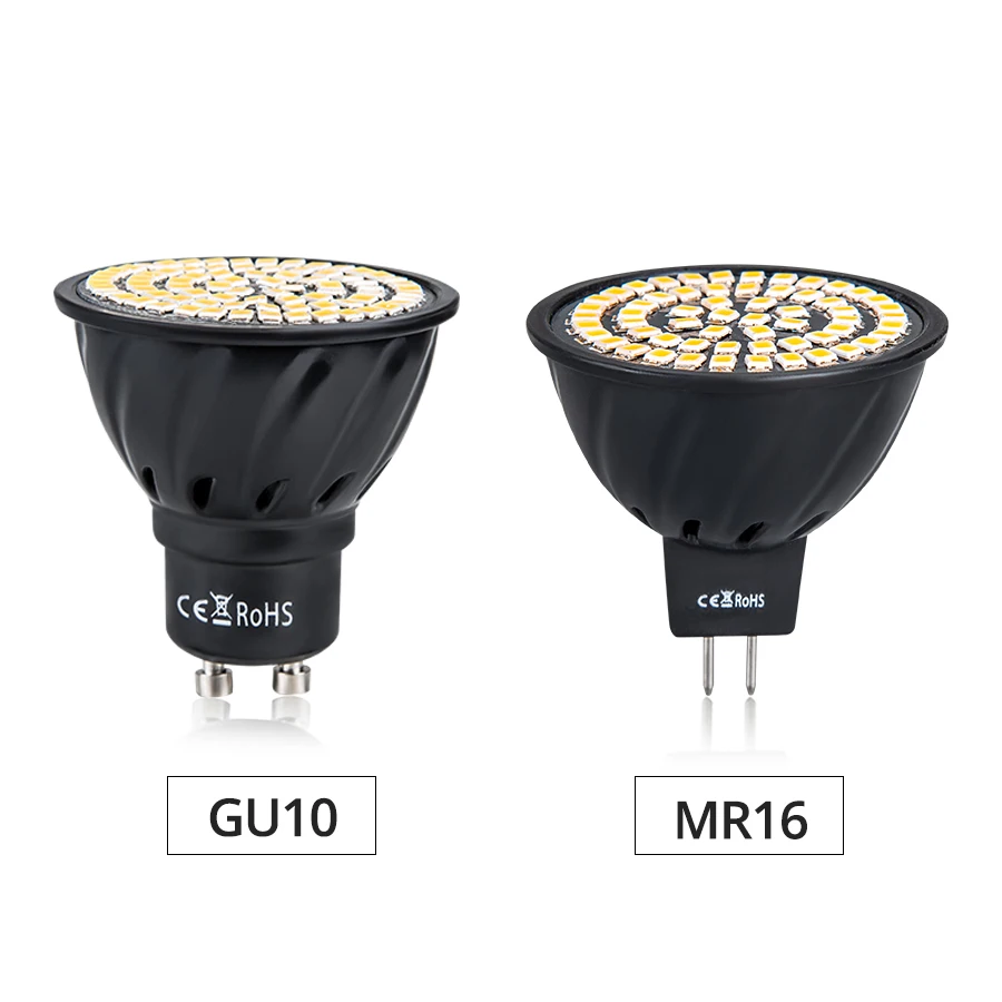 Foxanon GU10 MR16 Светодиодная лампа 110 В 220 Светодиодный прожектор без мерцания SMD2835 для