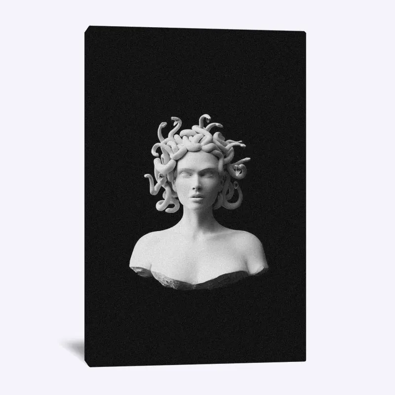 Medusa Gorgon Plaster statue nordic modern portrait Home living Room Bedroom Decor Print Poster Picture Painting Wall Art Canvas