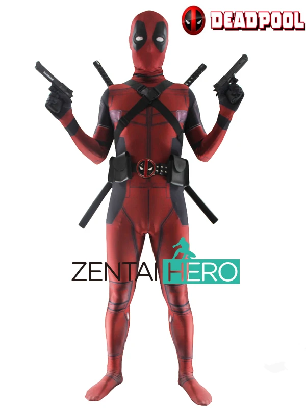 Бесплатная доставка DHL Дешевые 3D печать живой оттенок спандекс Deadpool костюм 2017