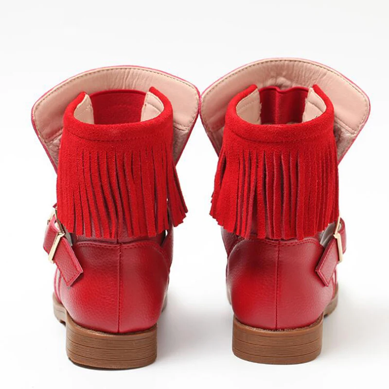 

Girls boots 2020 kids autumn winter shoes high quality genuine leather cjildren boots princess shoes with fashion fringe