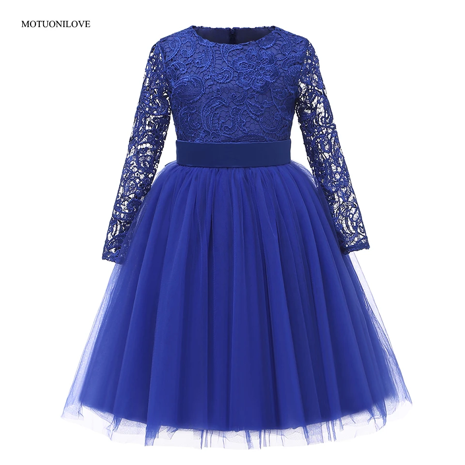 

Детское кружевное платье с длинным рукавом, на возраст 2-13 лет