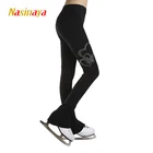 Штаны для фигурного катания, длинные брюки для девочек, женские тренировочные соревнования, для катания на коньках, теплые флисовые Стразы в форме сердца