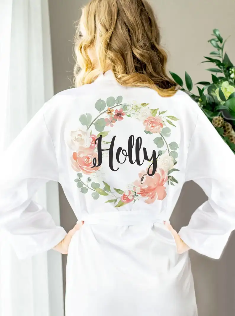 Именное наименование свадебные халаты для невесты и подружек подарки на заказ