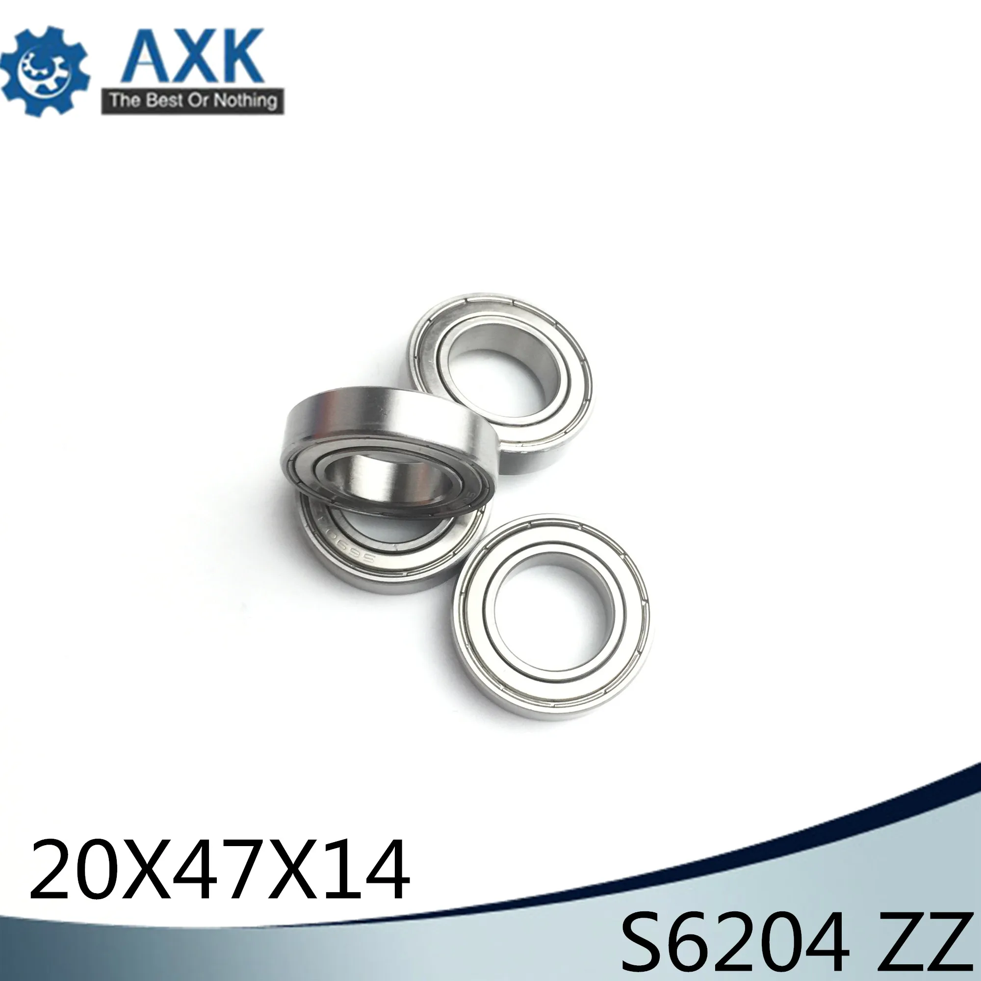 S6204ZZ подшипник 20*47*14 мм (2 шт.) ABEC 1 S6204 Z ZZ S 6204 440C Нержавеющая сталь S6204Z упорные