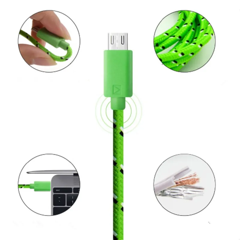 1 м/2 м/3 м оплетка нейлоновая Micro USB зарядка данных для Samsung Galaxy S3 S4 S6 S7 lg G3/G4 huawei P6/P7/P8