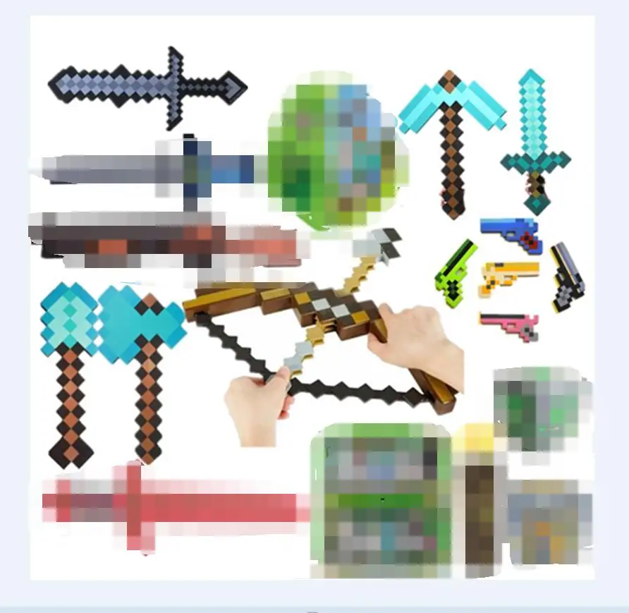New 23 styles Plastic Minecraft Weapon Toys Gun Sword Pick Axe Game Props Model Gift for Kids|Игровые фигурки и