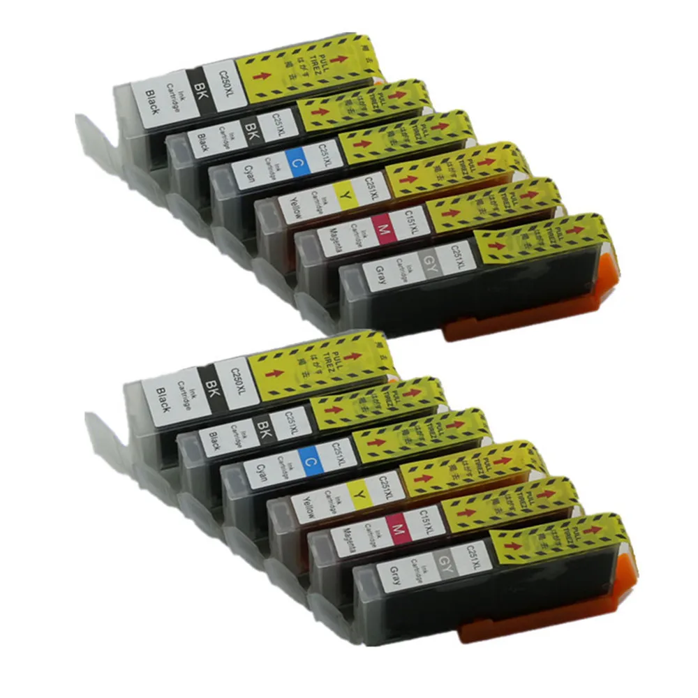 2BK 2PBK 2CYM 2GY Объемные чернила PGI 250 XL CLI 251XL чернильные картриджи, совместимые с Canon PIXMA MG7120 IP7220 MX722 MX922 MG5420 MG5422 Cartouche - Цвет: 2BK 2PBK 2CYM 2GY