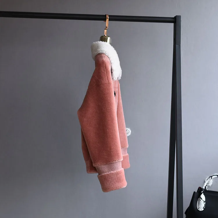 OFTBUY, зимняя женская куртка, пальто из натурального меха, Натуральная шерсть, меховая верхняя одежда, уличная одежда с карманом, повседневная, новая мода, толстая, теплая, на пуговицах