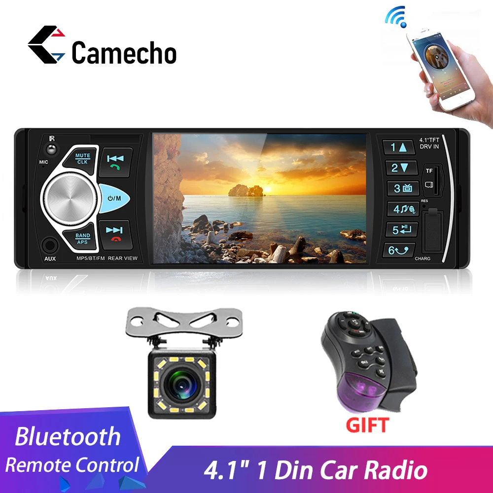 Автомагнитола Camecho 1 din 4022d FM-радио автомобильная аудиосистема Bluetooth Авторадио с