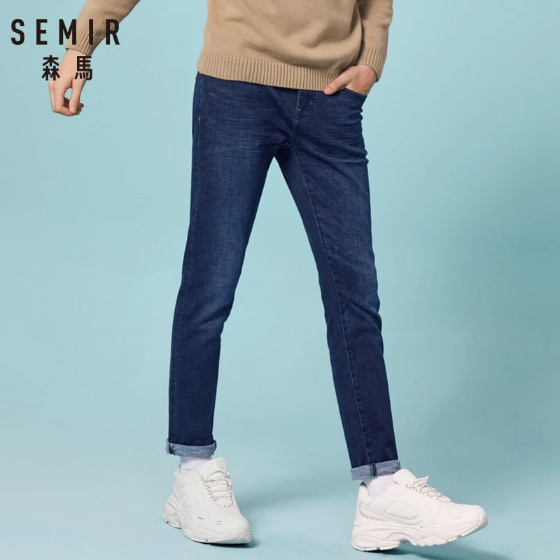 SEMIR 2018 новые мужские Стрейчевые повседневные джинсовые брюки узкие большого