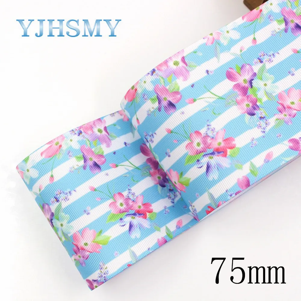 YJHSMY G 18925 1178 25/38/75 мм 10 ярдов весенние ленты с цветами термопечать grosgrain Подарочная