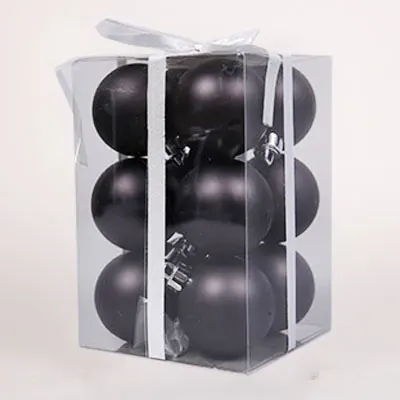 6cm Matte Ball 12pc 3-28 см черный матовый Рождественский шар для елки орнамент для дома оконные Подвески DIY вечерние украшения на день рождения - Цвет: 6cm Matte Ball 12pc