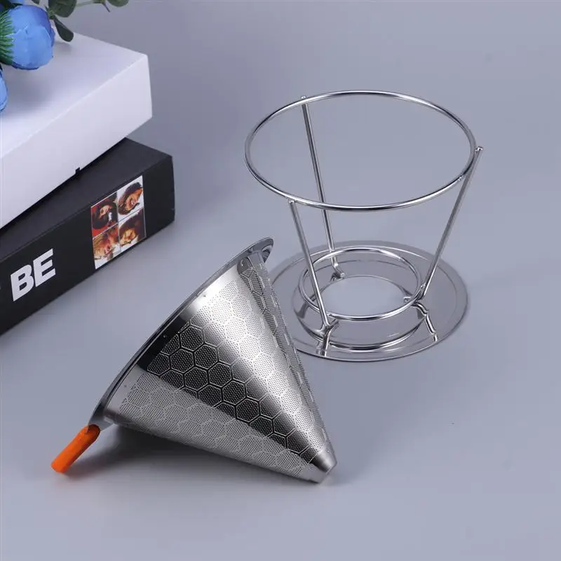 Двухслойная кофейная стойка из нержавеющей стали для фильтрации кофе