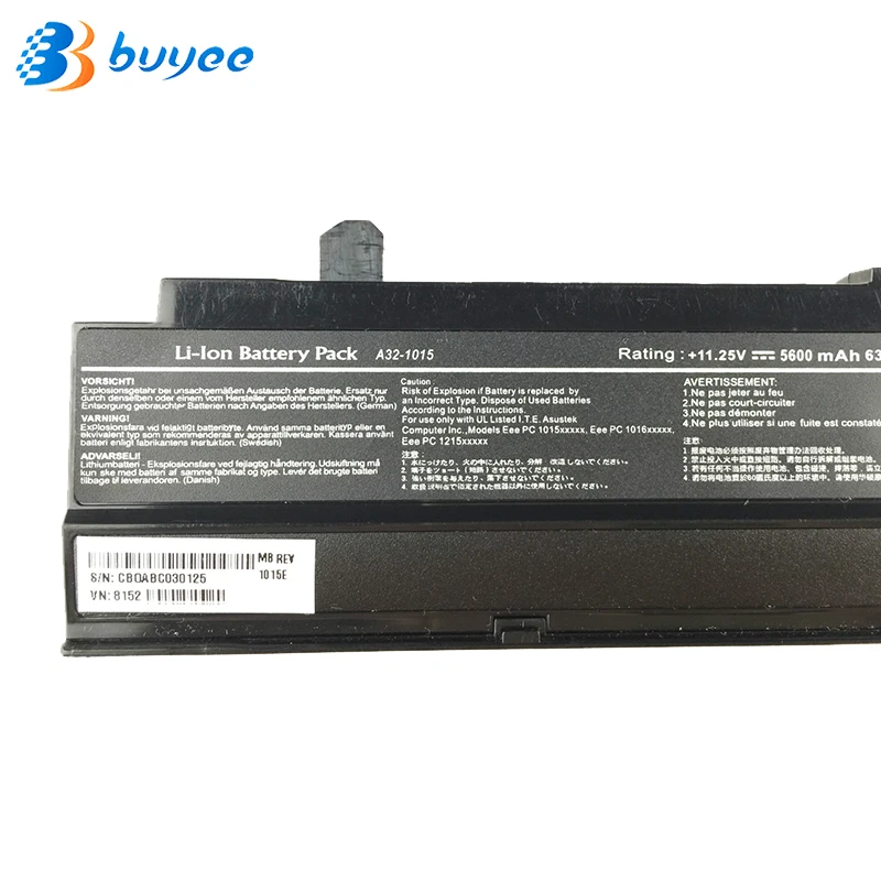 Батарея для Asus A31-1015 A32-1015 AL31-1015 Eee PC 1011 1015P 1016 1215 1215N 1215P 1215T VX6 R011 R051 6 ячеек 5200 мАч |