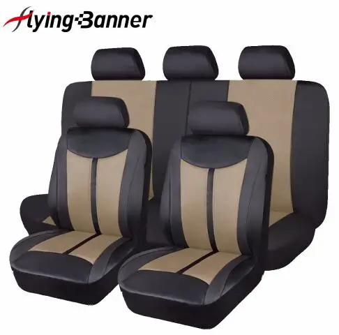 beige FlyingBanner кожаный чехол для автокресла подходит для большинства транспортных средств, аксессуары для интерьера, 8 цветов, защита для автокресла - Название цвета: beige