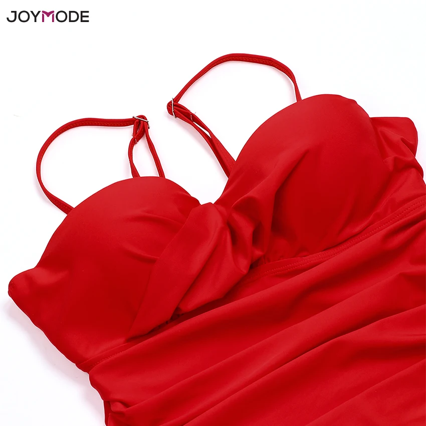 JOYMODE 2018 Новый женский сексуальный красный бикини с высокой талией беспроводной