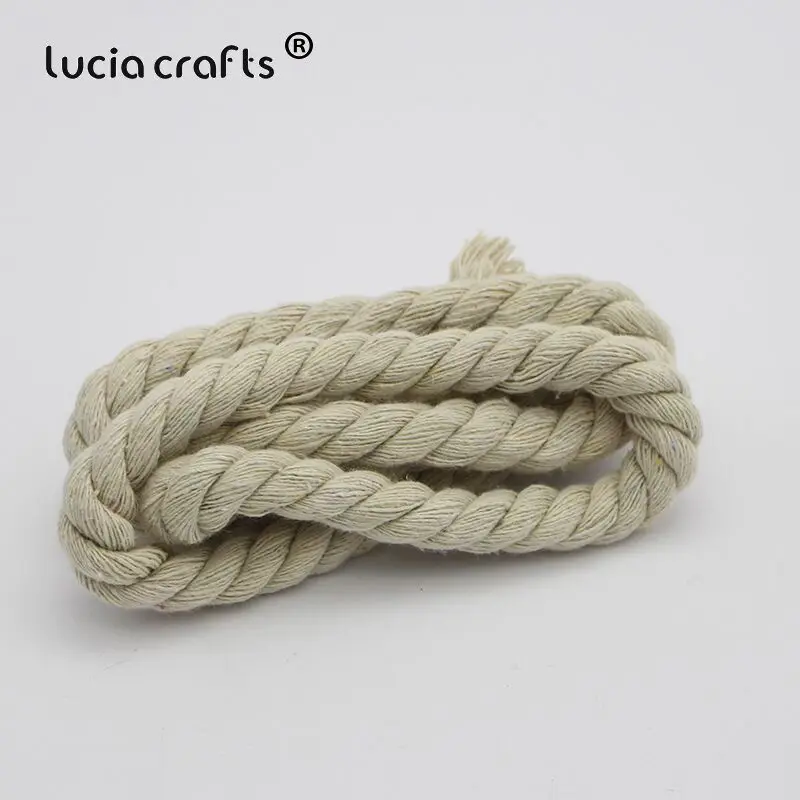 SALE 2Meters 6-20mm Rice White Thick Braided Cotton Rope Three Strand Of Woven Cotton Rope Cord DIY Crafts Bag Decoration CV0705 - Color: Style 5   12mm