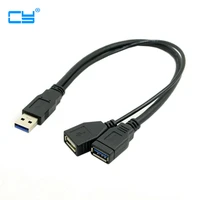 black usb 3 0 male to dual usb female extra power data y extension cable for 2 5 mobile hard disk 20cm