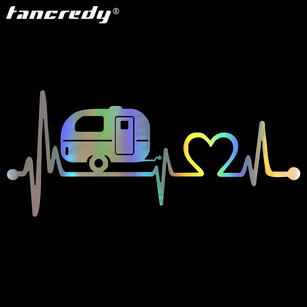 Tancredy 20 3 см * 8 9 Camper Travel Hiker Heartbeat виниловая Автомобильная наклейка