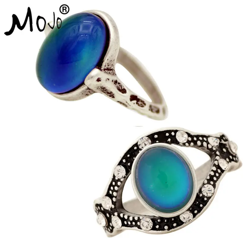 

2PCS Vintage Ring Set of Rings on Fingers Mood Ring That Changes Color Wedding Rings of Strength for Women Men Jewelry RS050-001