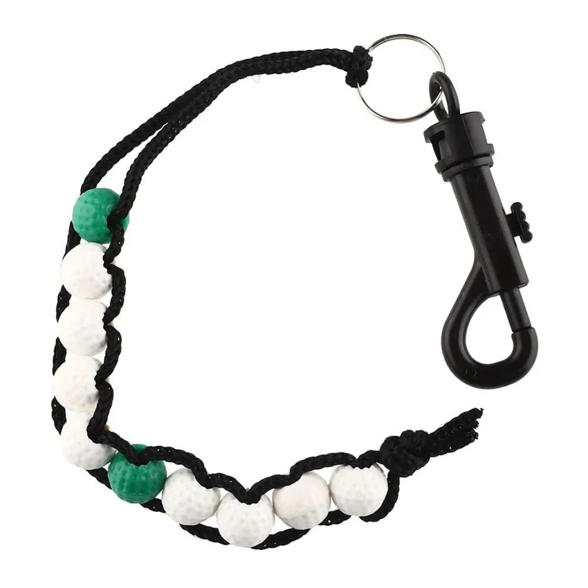 Green-White Мяч для гольфа, бусинки, уличное устройство, пластиковое устройство для счетчика хода, устройство сброса, забивание, цепь с зажимом, клуб, крюк в мешок - Цвет: Green-White