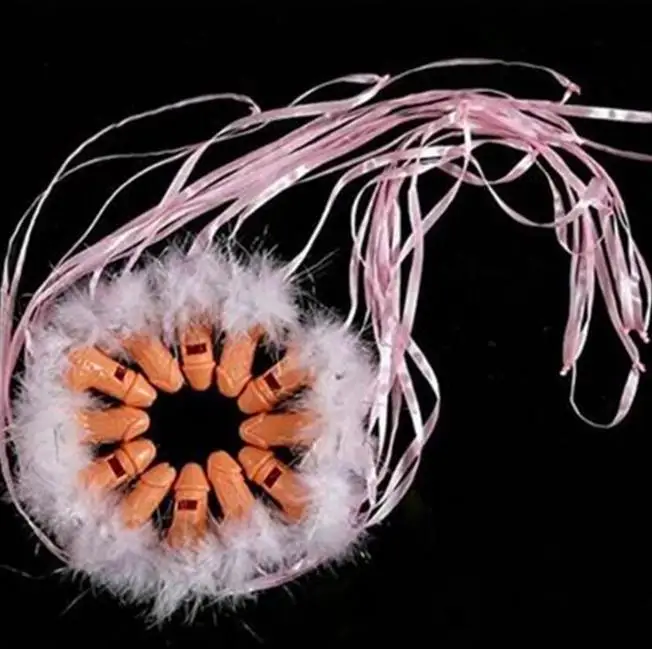 

Funny Whistle Fur necklace for Bride to be Hen Party Night Accessory Game Photo Props with pink rope party favors gifts