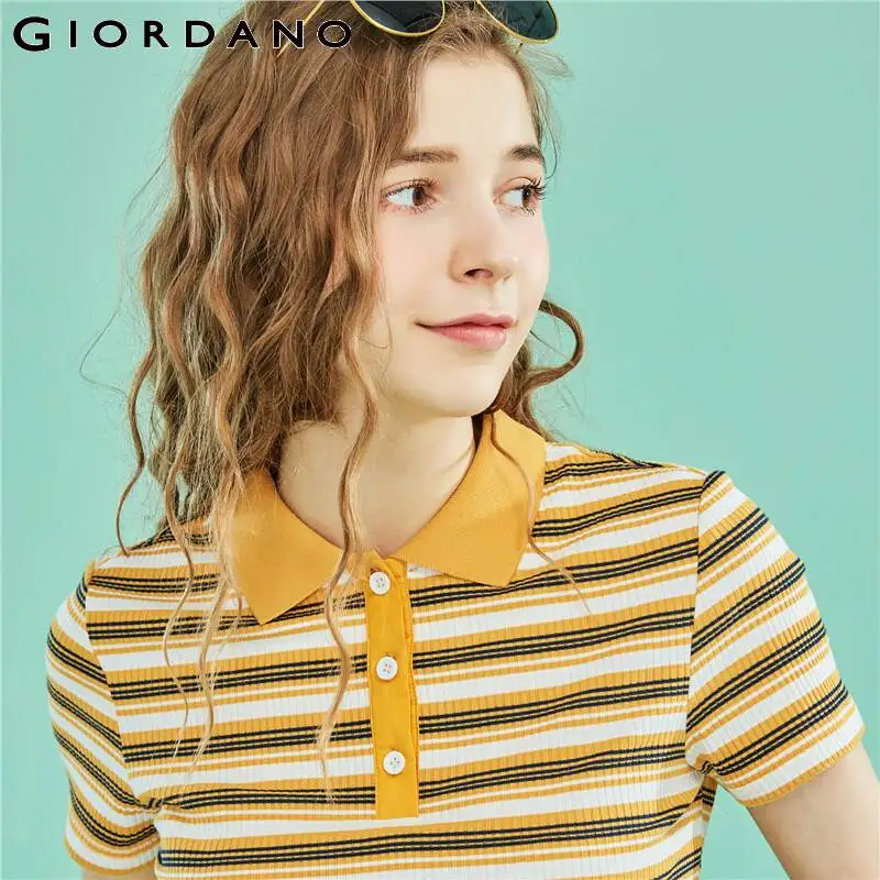 Giordano женское поло женские толстовки контрастного цвета мужской пуловер Женский