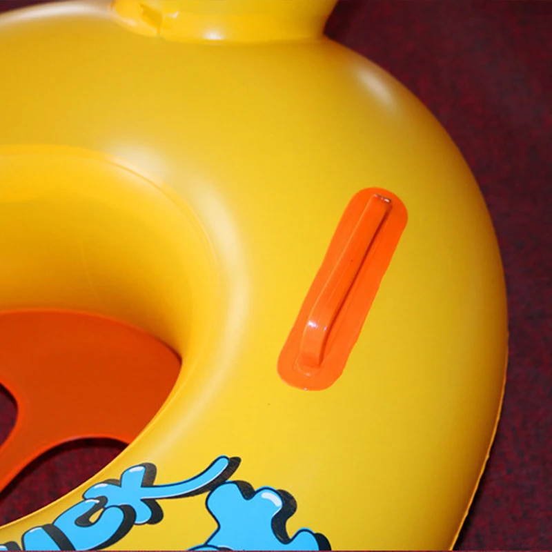 Inflatable yellow duck Baby Kids Cartoon Safety swimming seat ring circle Air Mattress water toys for child kids beach party | Спорт и