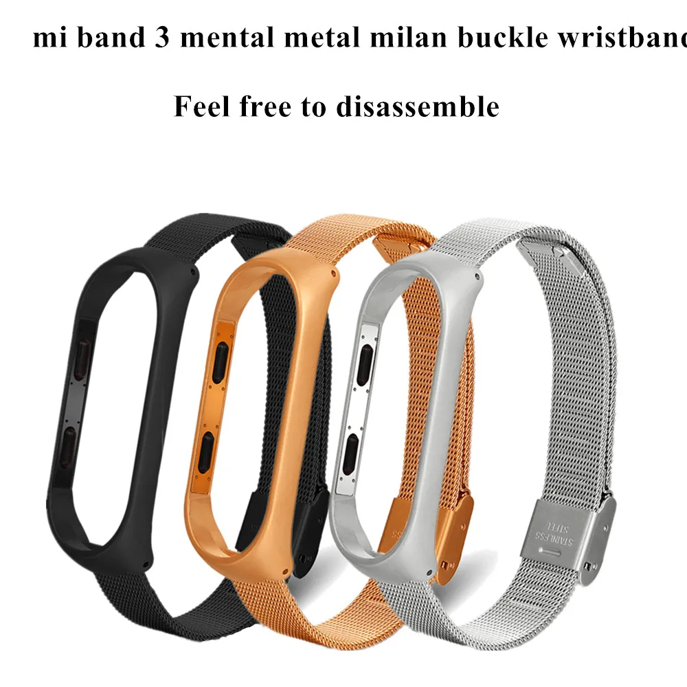 Браслет mi band 3 ремешок для Xiaomi mi ремешок 3 металлический ремешок на запястье Безвинтовой браслет из нержавеющей стали mi band 3 Ремешок Браслет напульсники