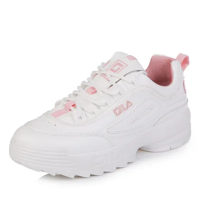 dad shoes new fashion lace-up round-toe breathable plaftorm sneakers dad sneakers women white shoes casual shoe