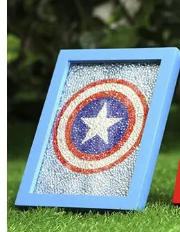Набор для алмазной вышивки в рамке, Полный Круглый Набор для алмазной вышивки с рамкой из мультфильма «Супермен», «Бэтмен», «Капитан Америка» - Цвет: 1 With frame 15x20cm