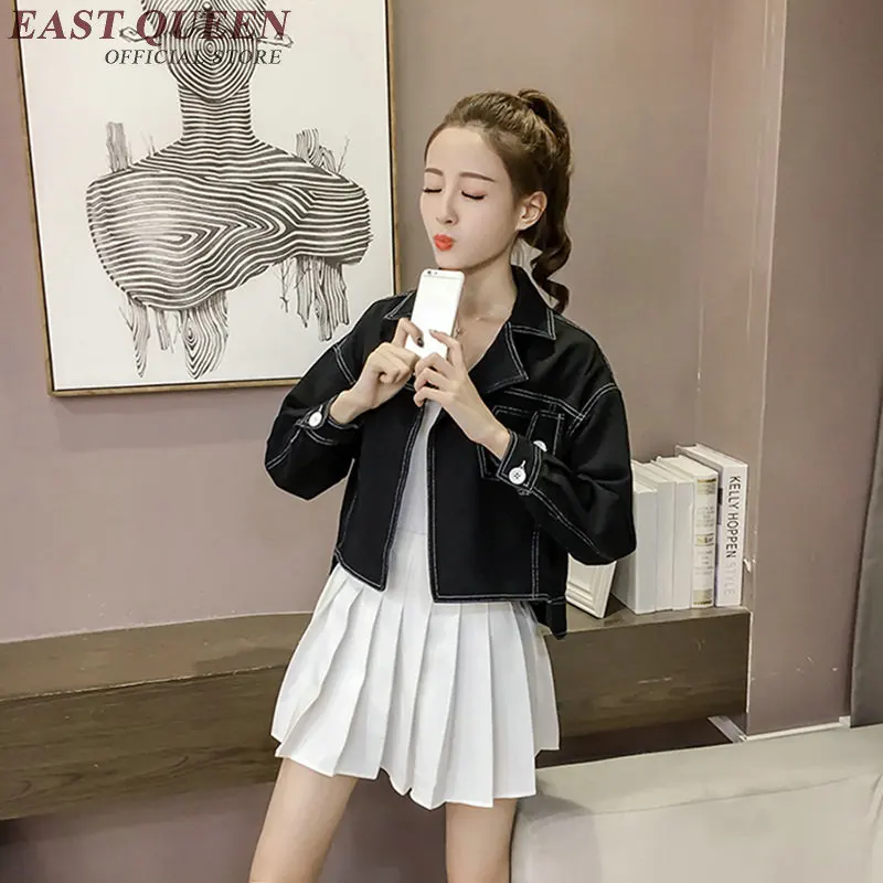 Женская джинсовая куртка красная черная для подростков осень 2018 KK1499 H|fashion jeans