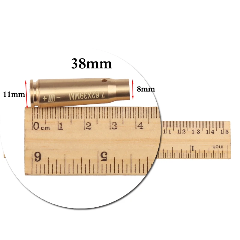 Ledarnell Тактический CAL 7.62X39 Картридж красный лазер отверстие прицел латунный