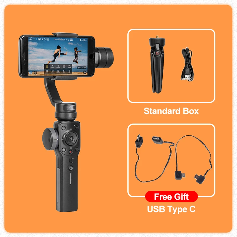 Smooth 4 Standard ZHIYUN Smooth 4 3 оси смартфон ручной карданный стабилизатор steadicam для iphone 6 X Экшн-камера huawei P20 Pro Gopro4 SJCAM - Цвет: Smooth 4 Standard