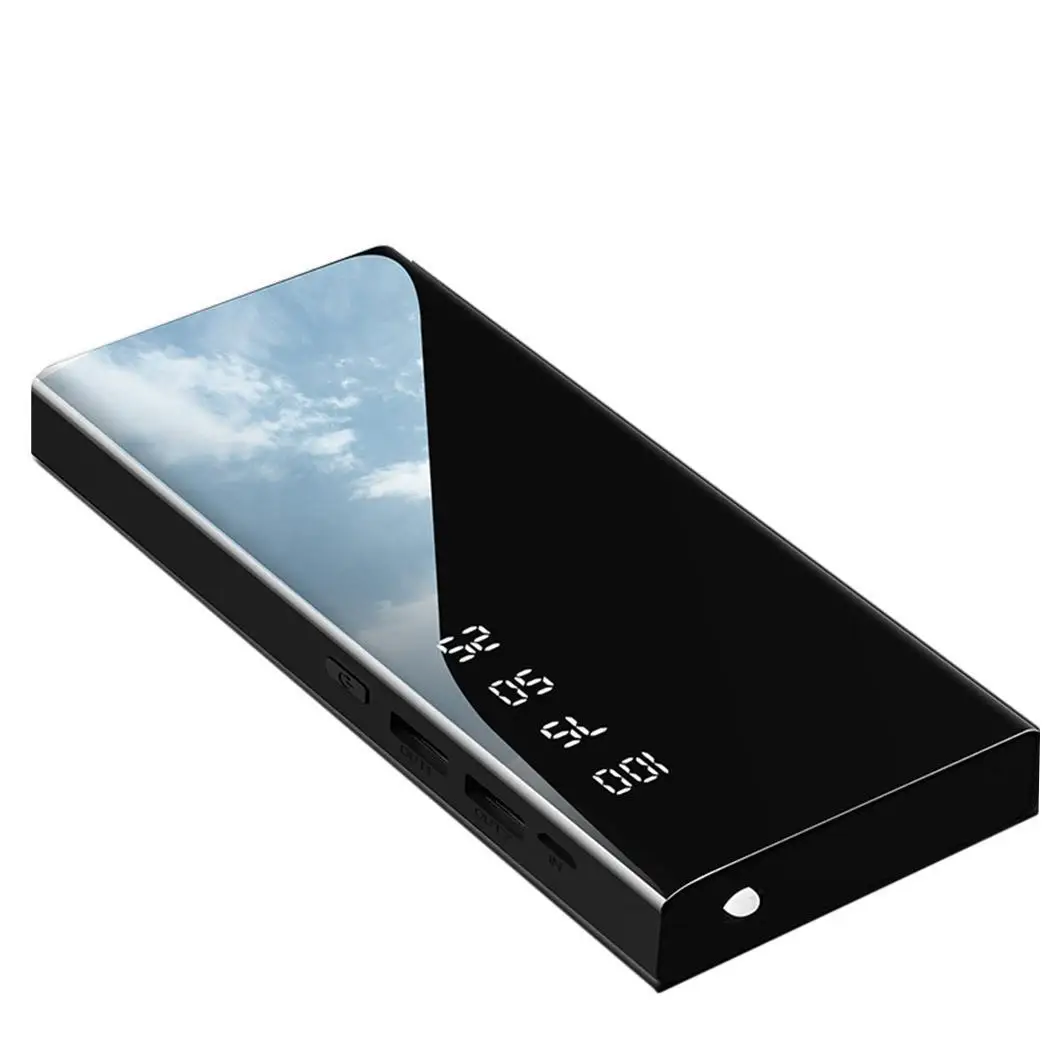 30000mAh Портативный внешний аккумулятор глянцевый зеркальный цифровой дисплей