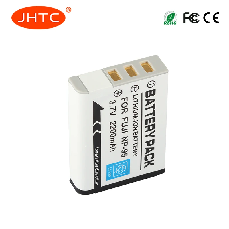JHTC 2 шт. 2200 мАч Батарея NP 95 Перезаряжаемые Камера для Fujifilm FinePix F30 F31fd реального 3D W1 X