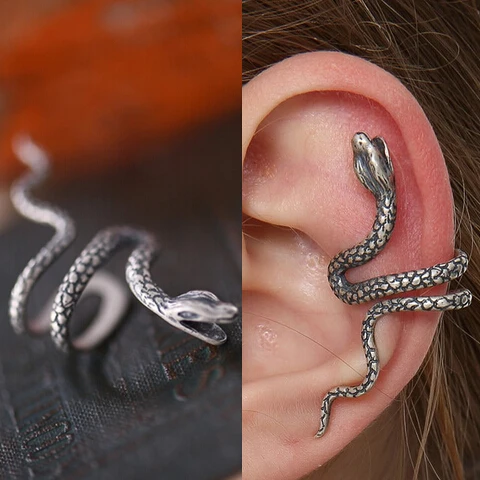 Оригинальные однотонные рандомные клипсы унисекс со змеей не вызывают