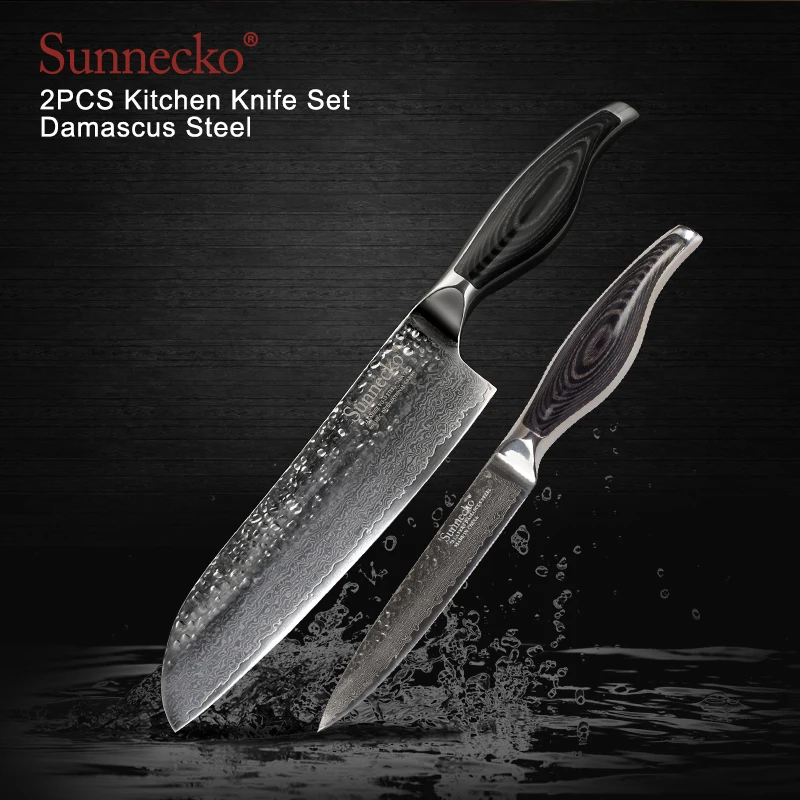 SUNNECKO высокое качество Santoku шеф повара дамасский универсальный нож стальной