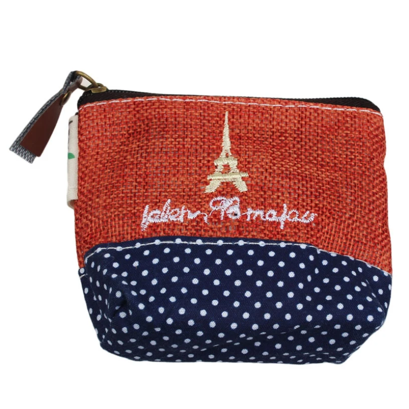 Новый бренд 2017 Модный маленький холщовый кошелек с принтом для девочек кошельки